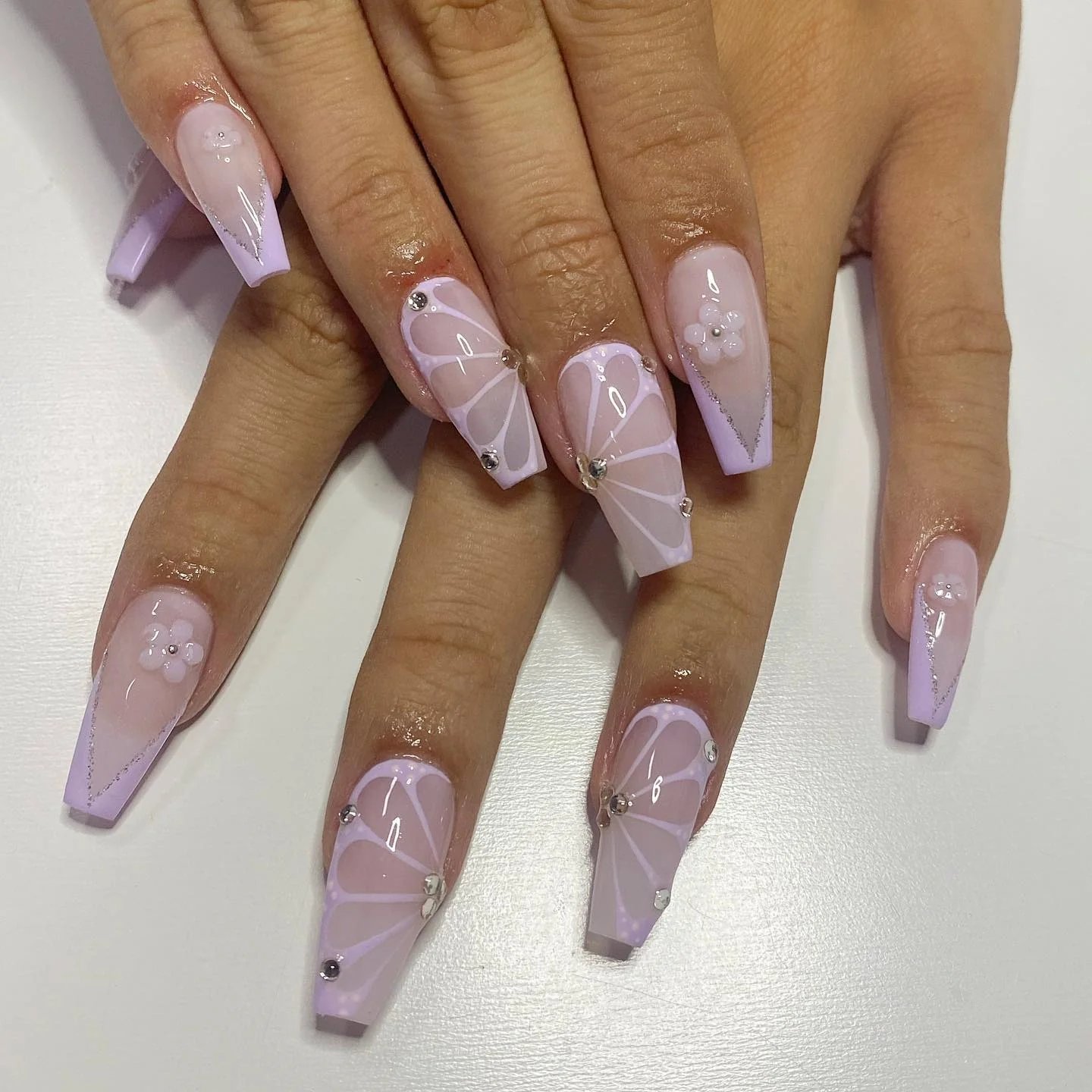Lilac Coffin Nails