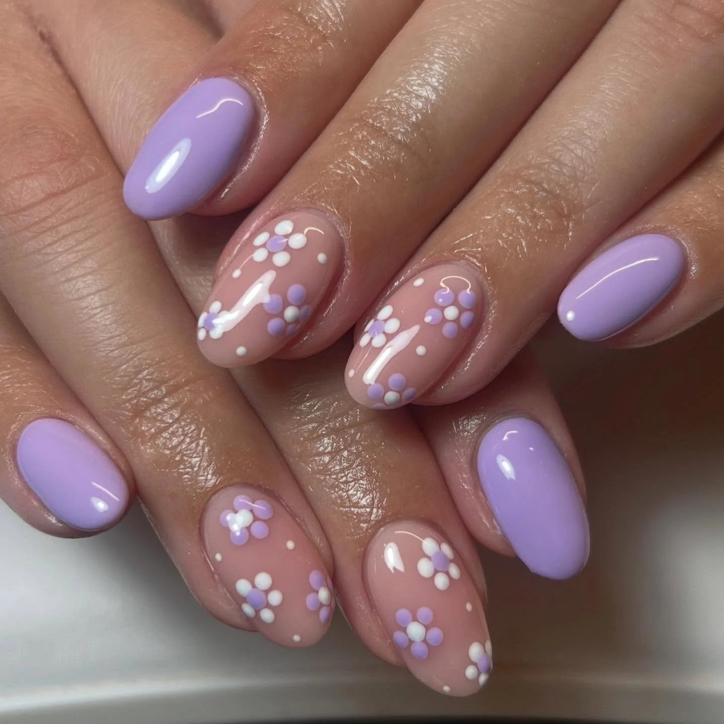 Lilac Floral Dots