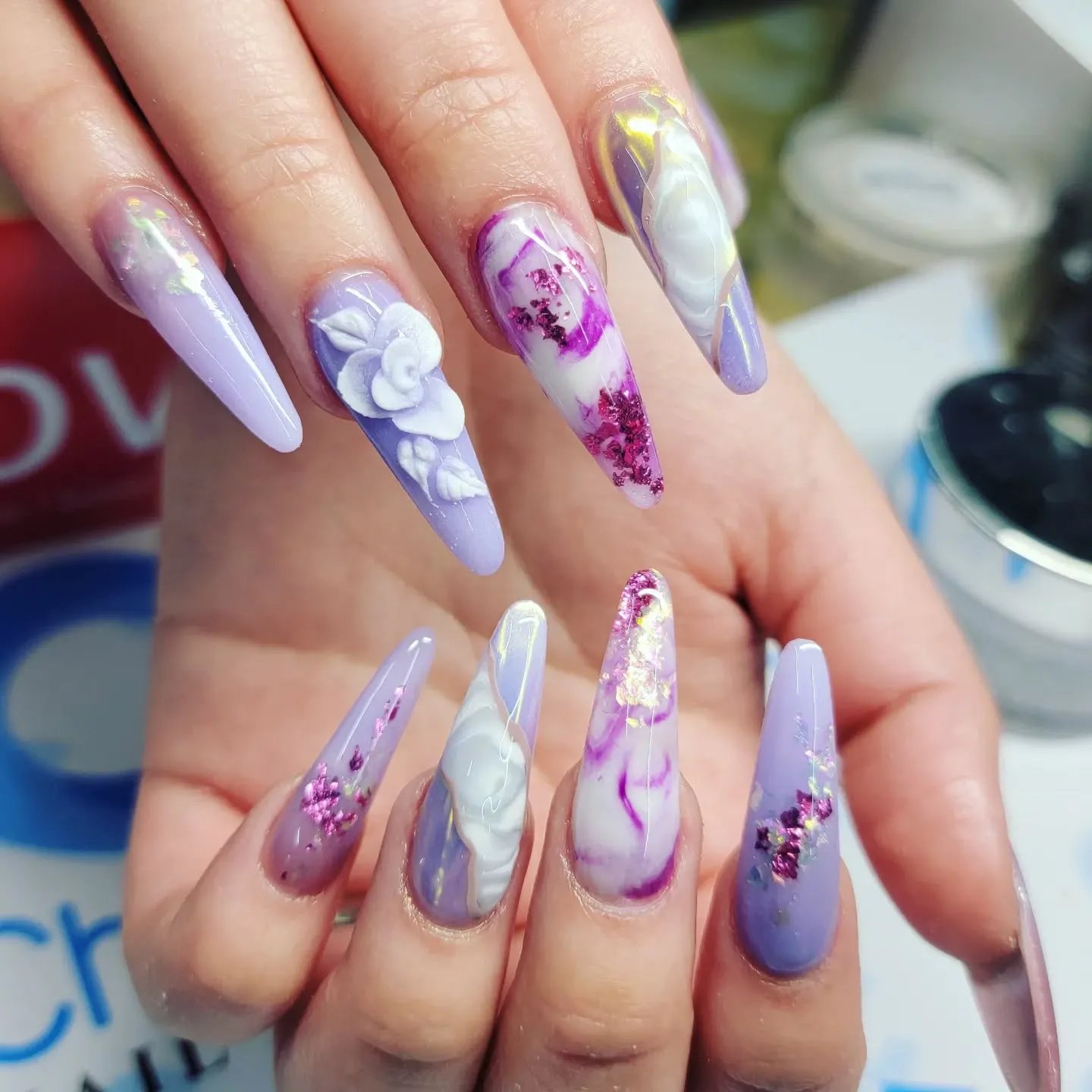 Lilac Marble Stilettos