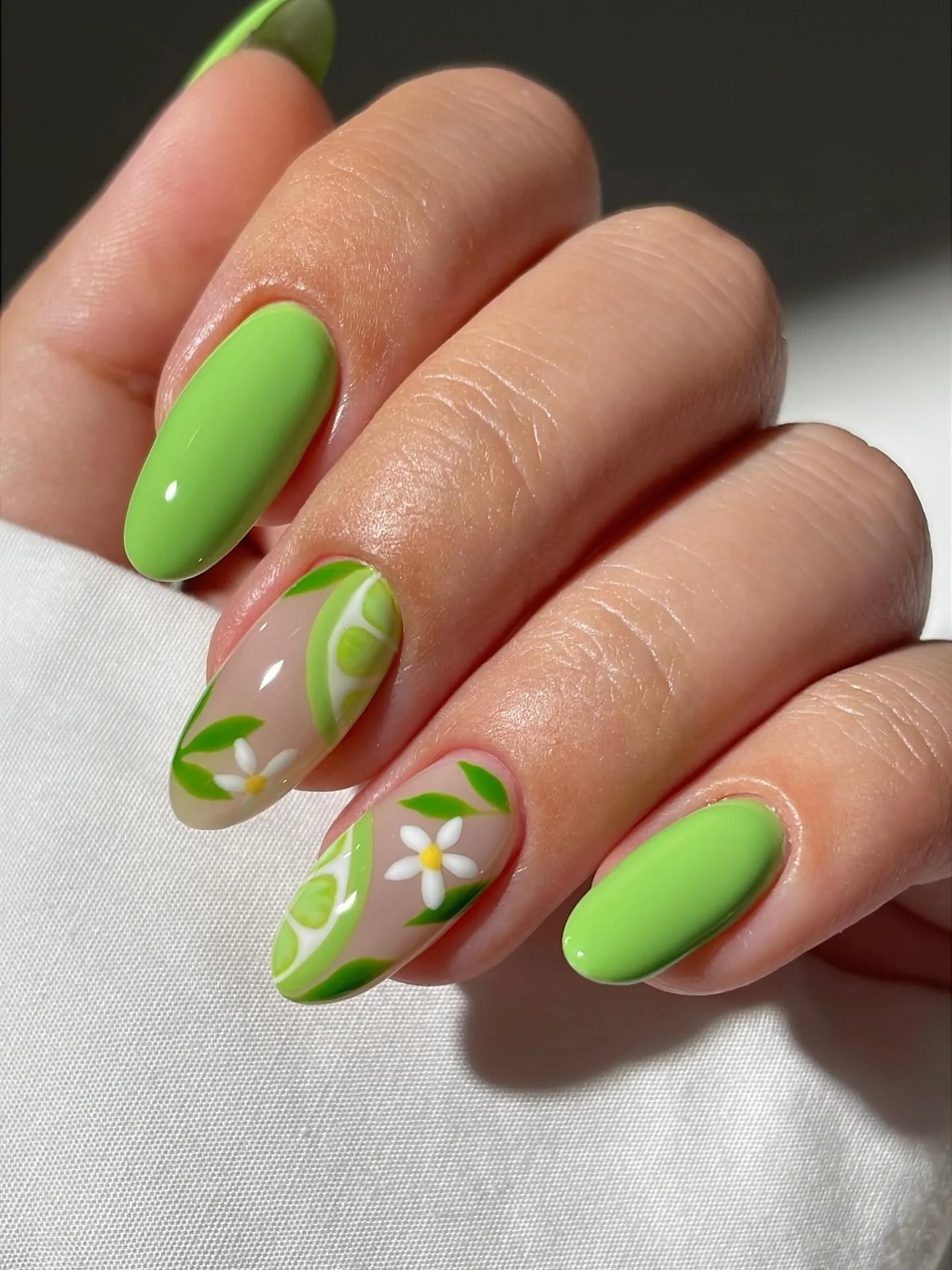Lime Green Floral Accents