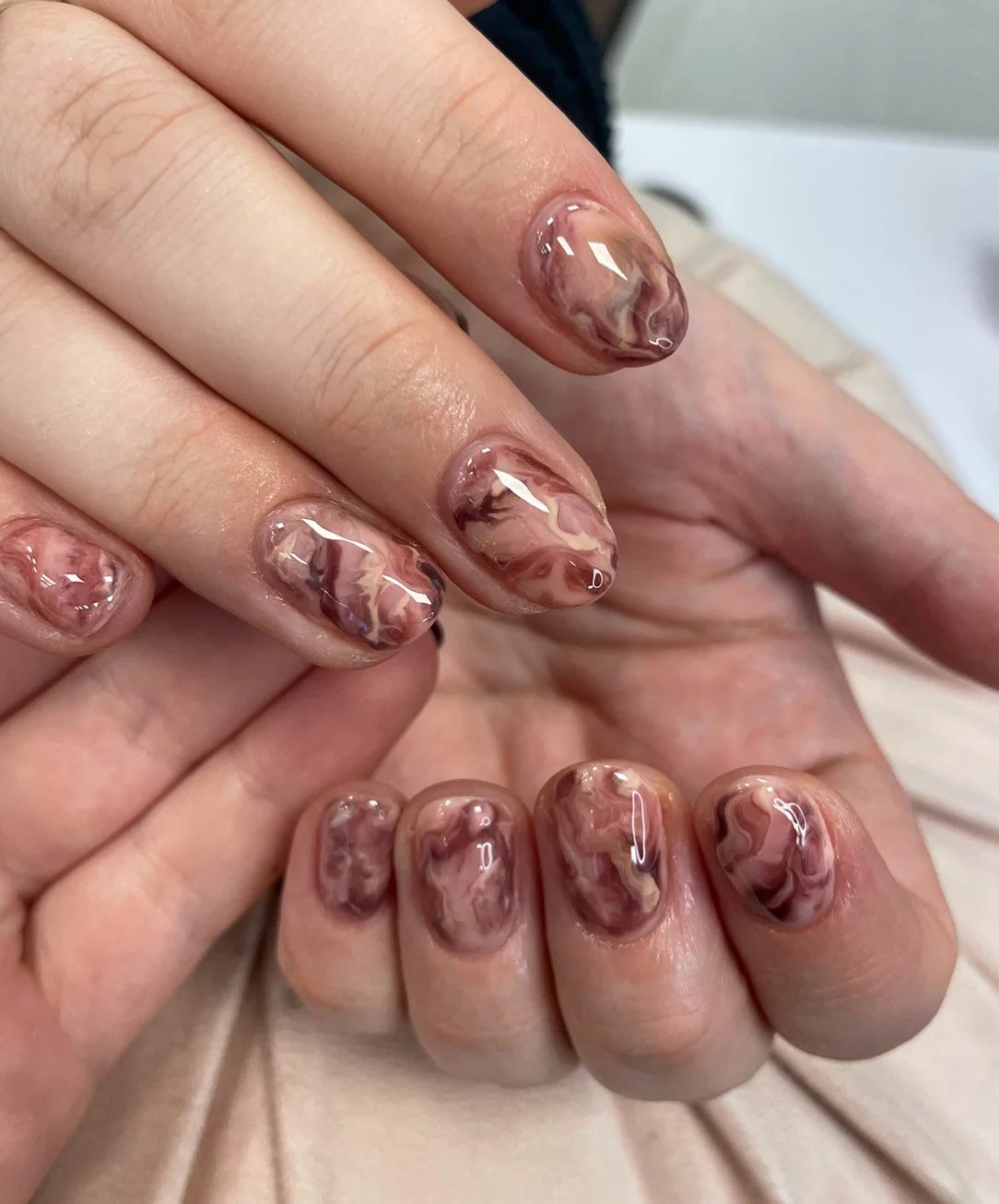 Mocha Marble Nails