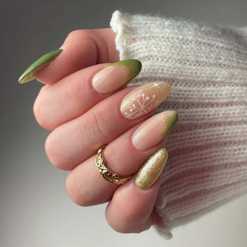 Olive Green French Tips