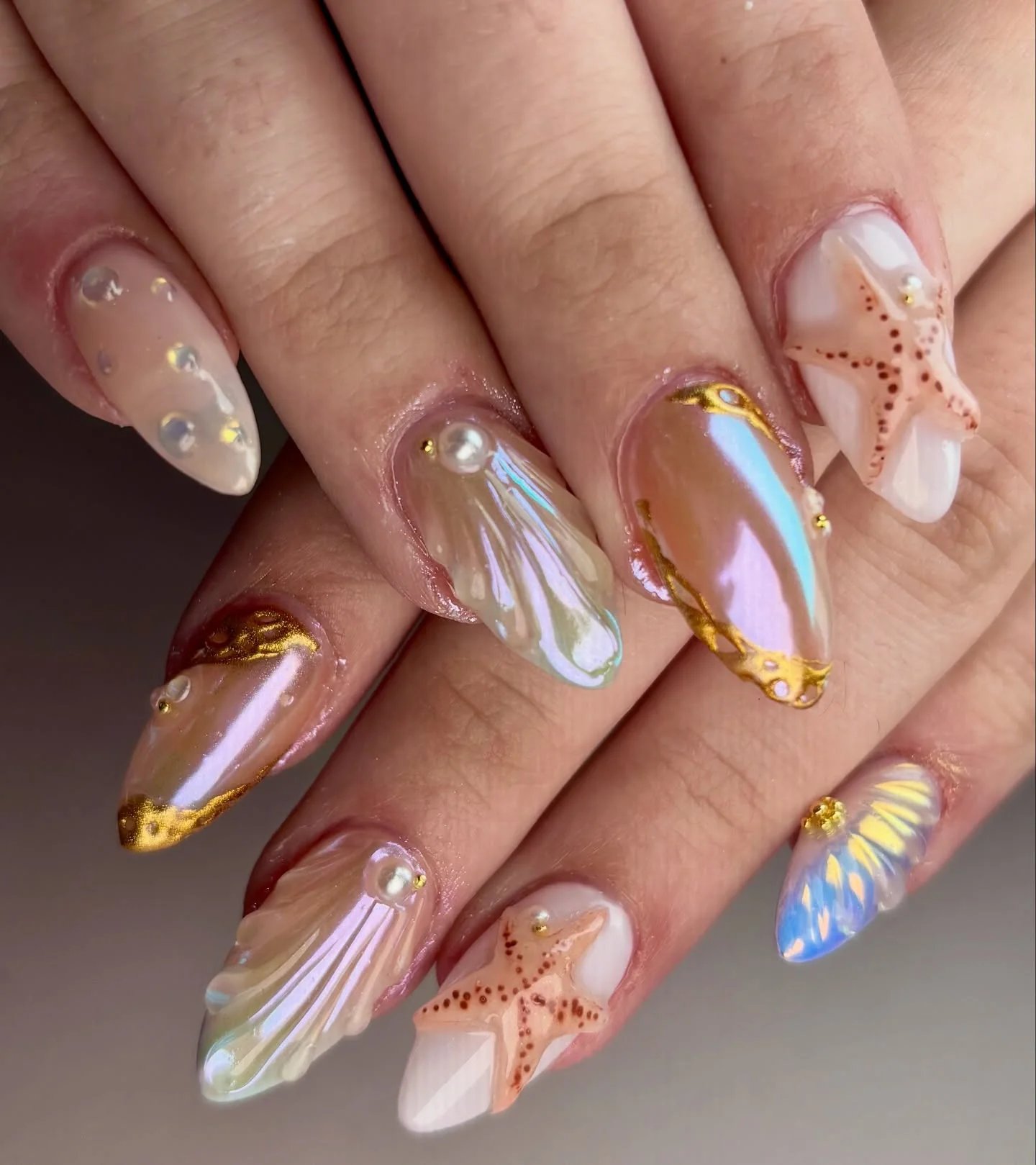 Opalescent Starfish Nails