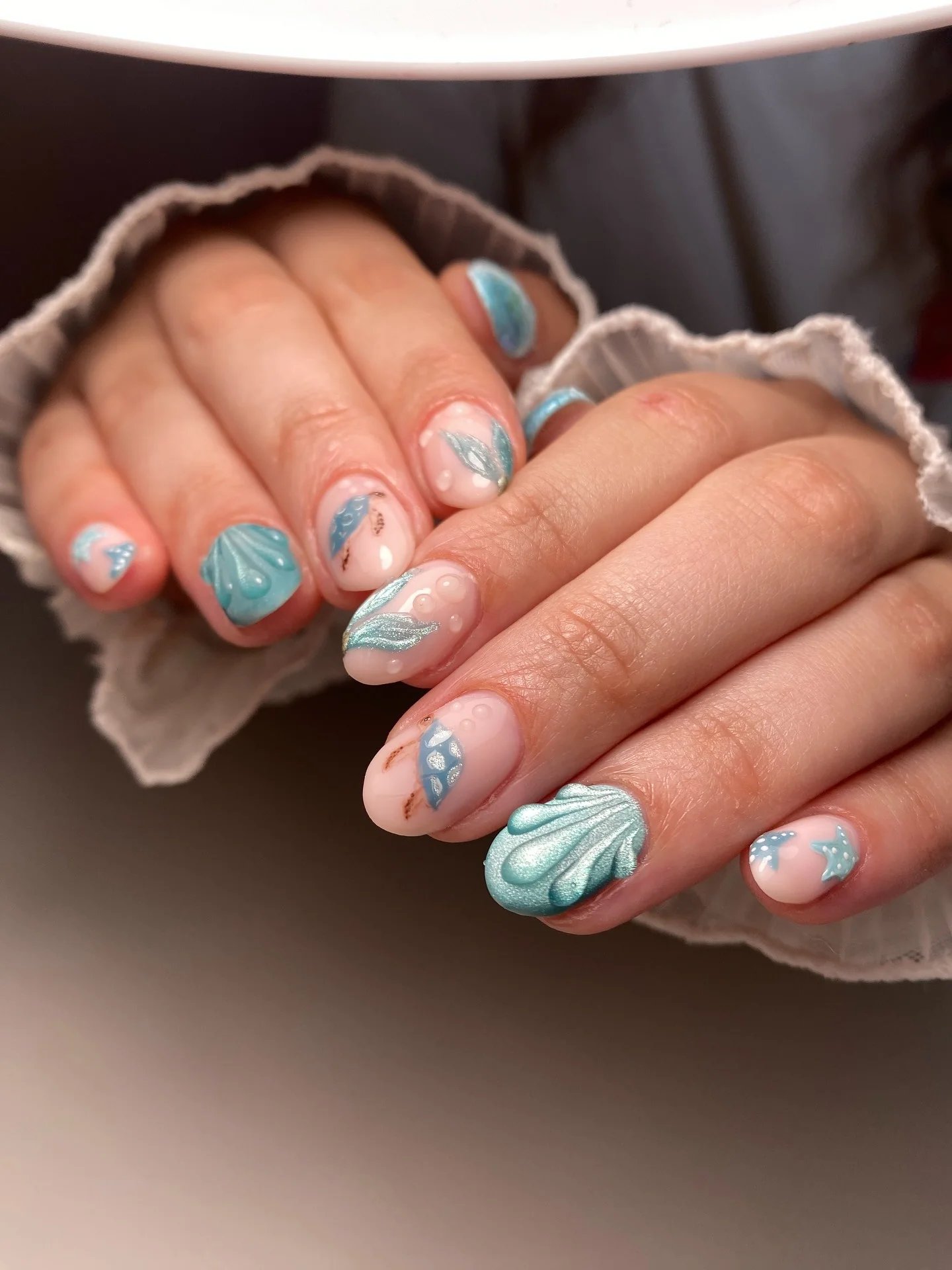 Pastel Shell Starfish Nails