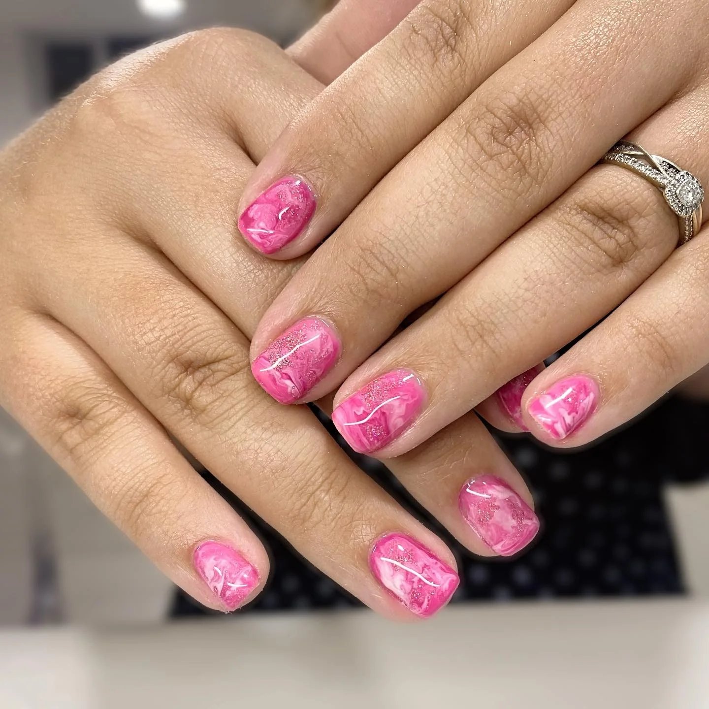 Pink Marble Nails