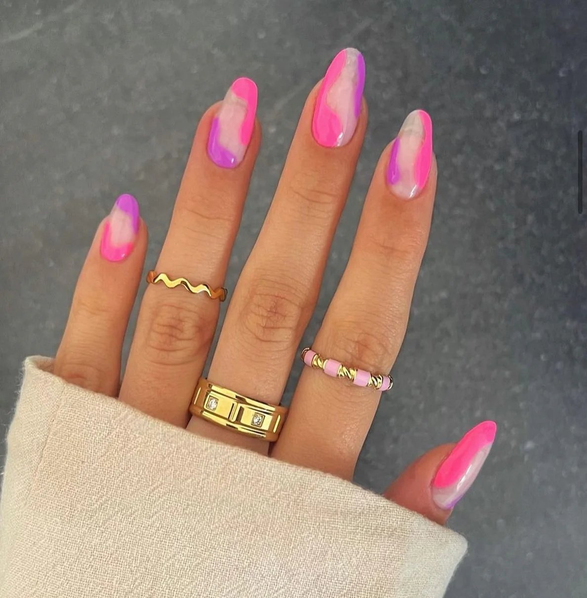 Pink Purple French Tips