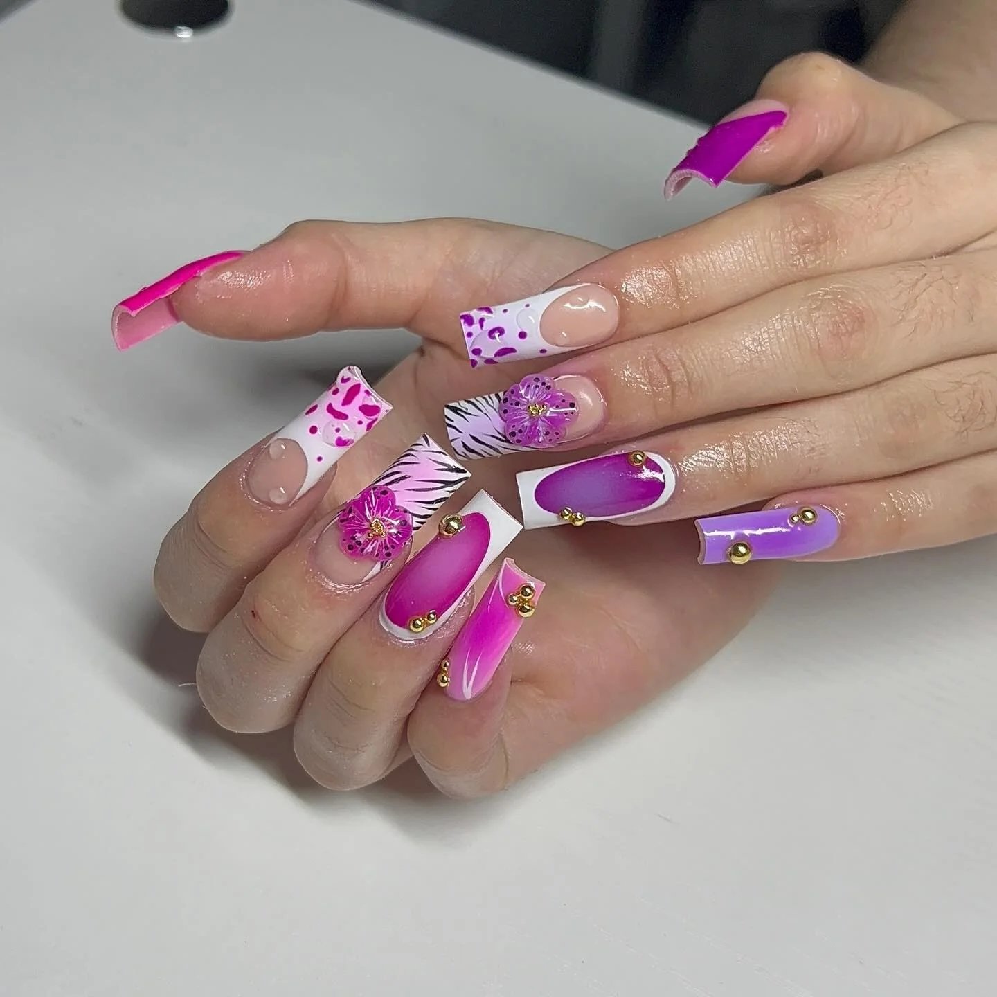 Pink Purple Ombre French