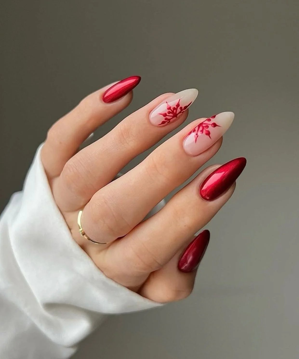 Red Chrome Almond Design