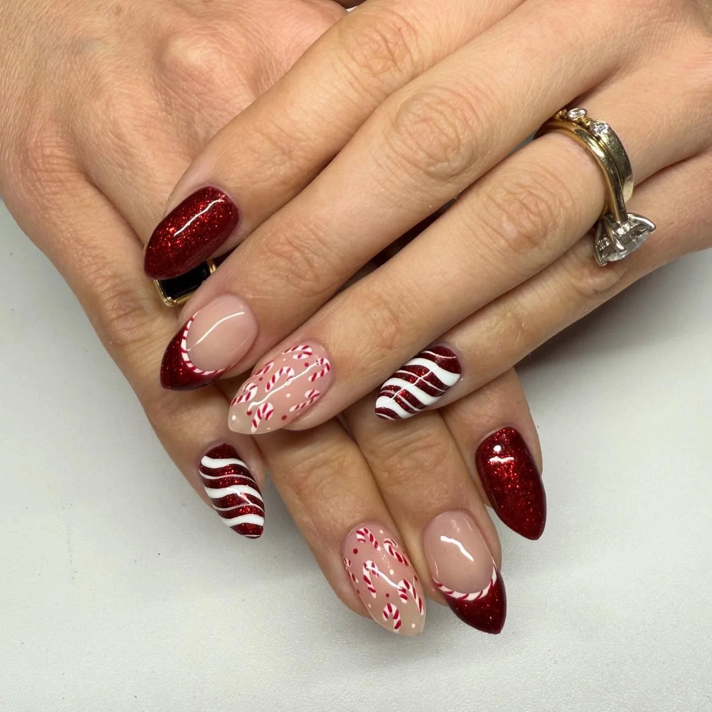 Red Glitter Candy Canes