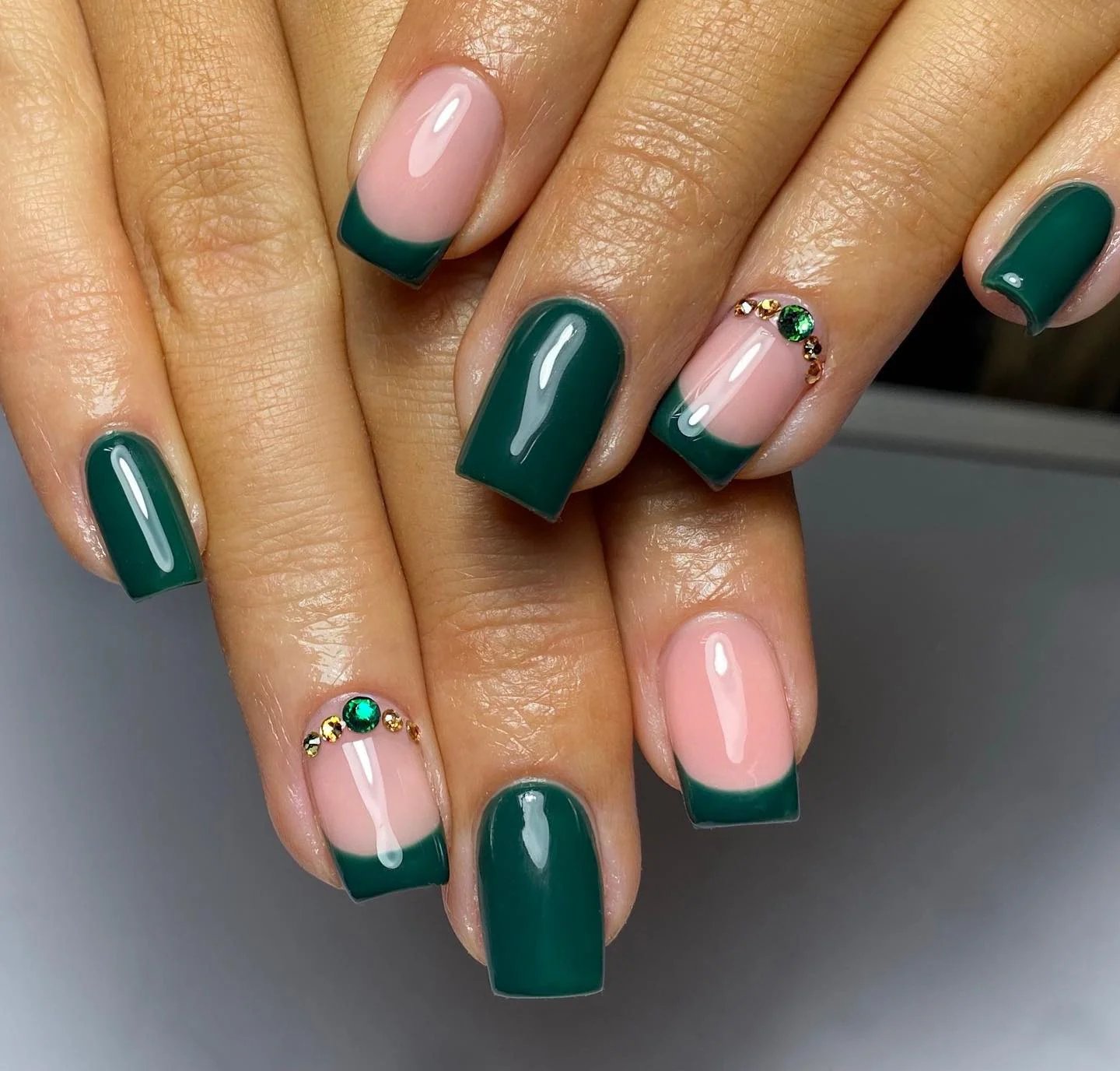 Short Square Emerald Nails