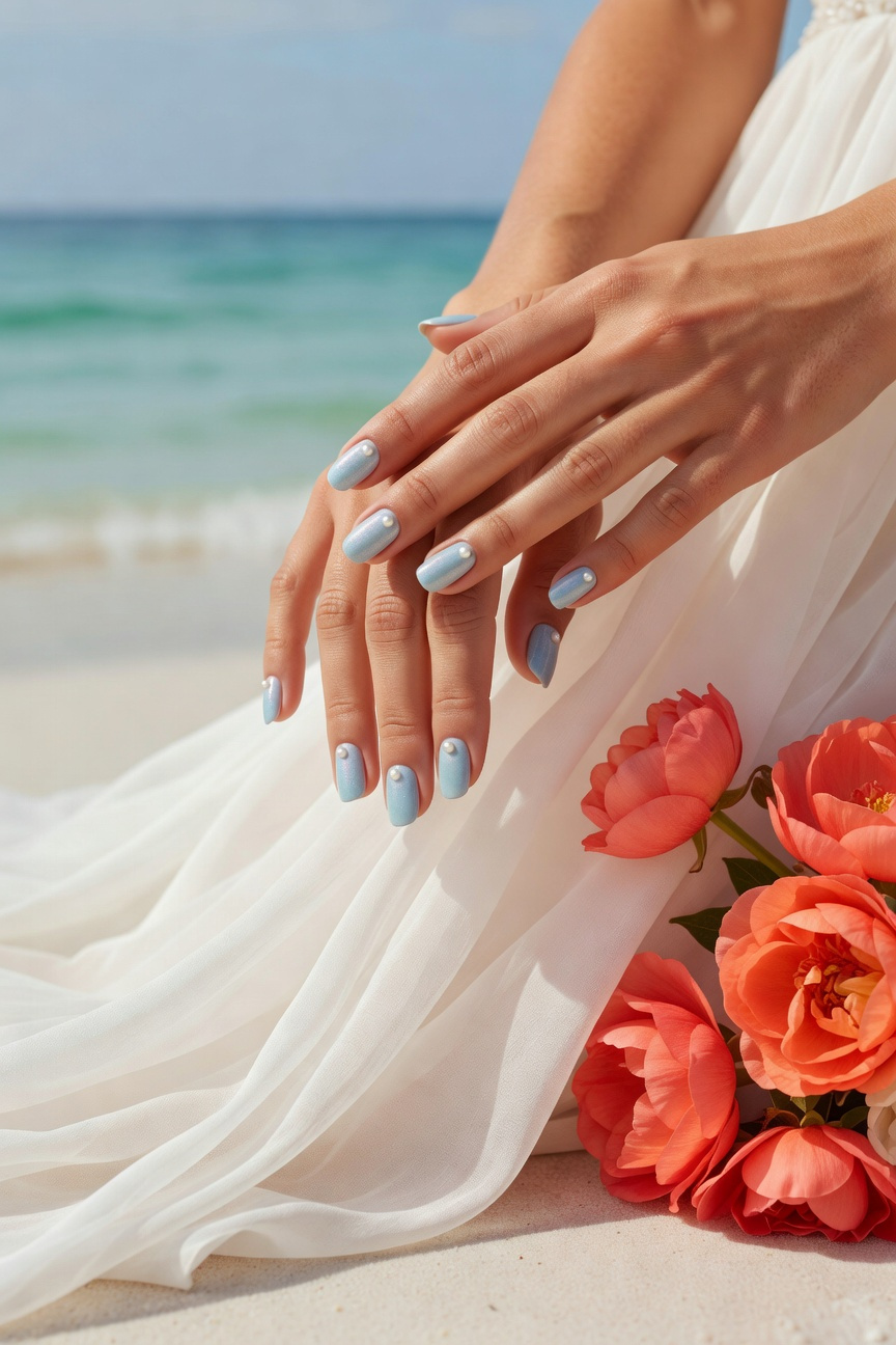 Beachy Blue Nails