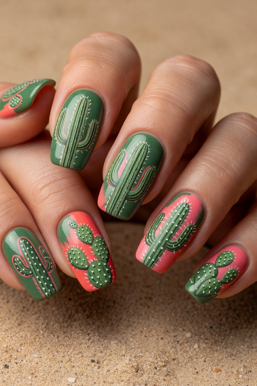Cactus Nail Art