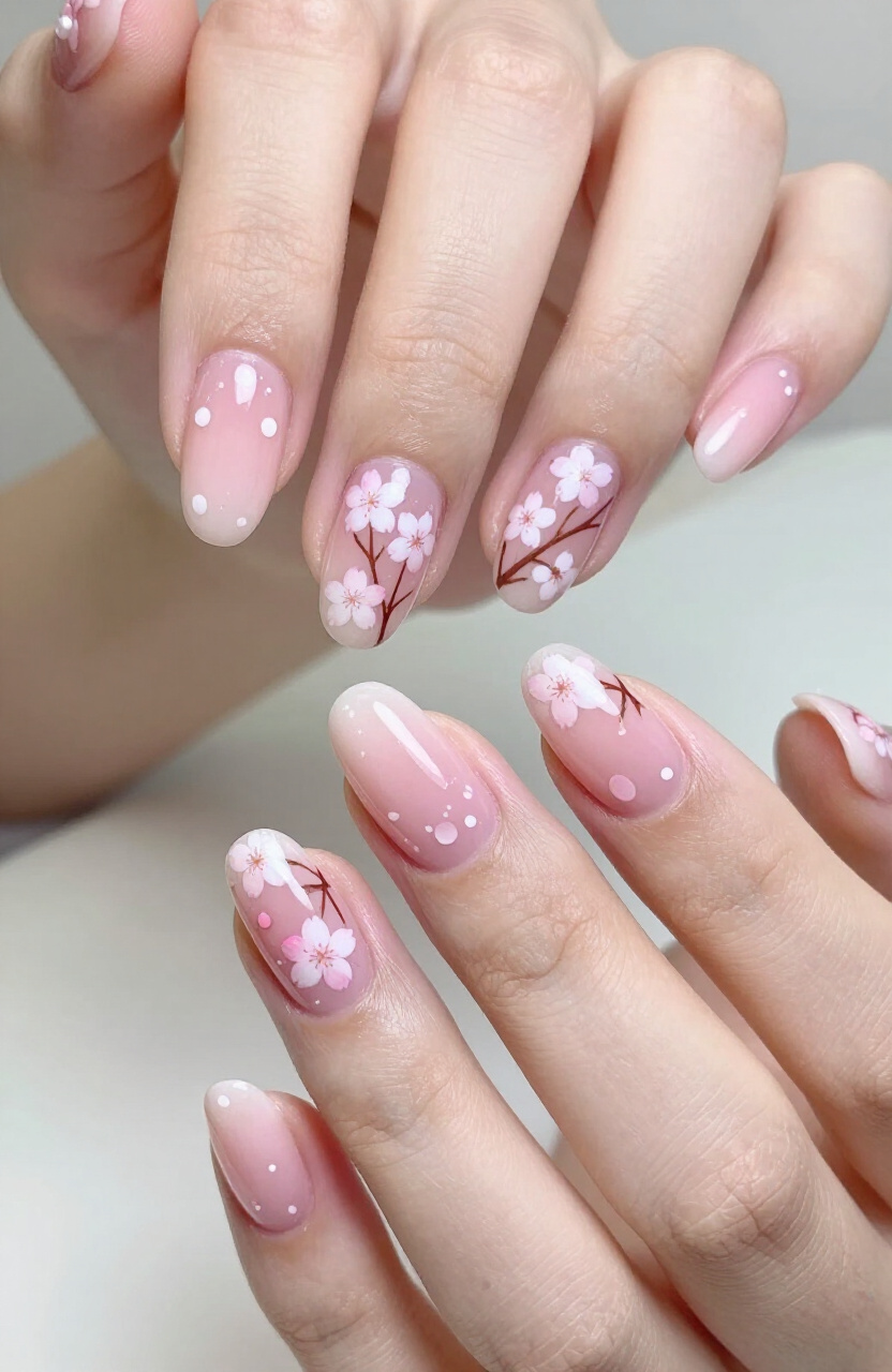 Cherry Blossom Nails