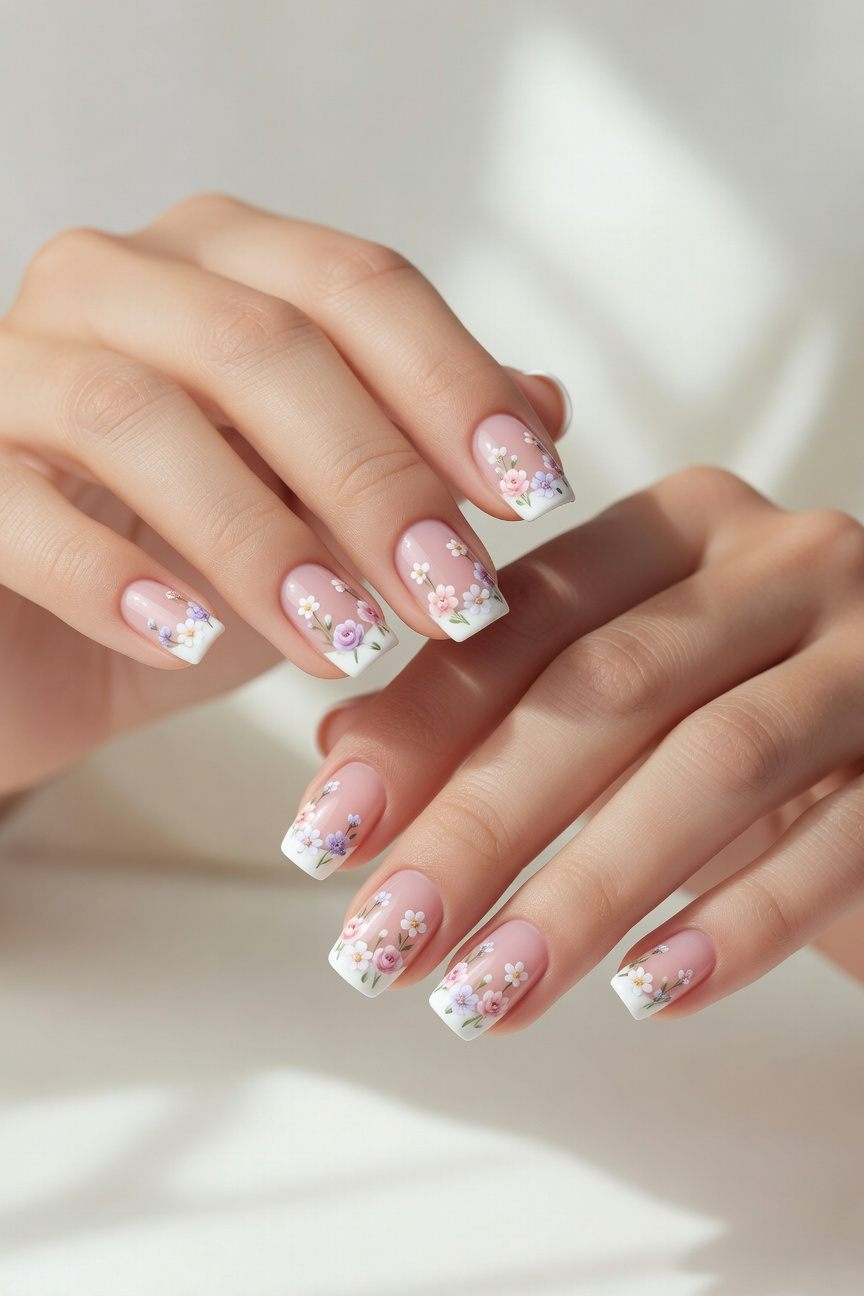 Floral French Tips