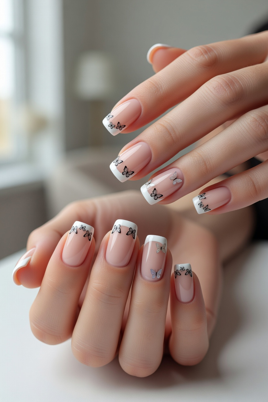 French Tip Butterflies