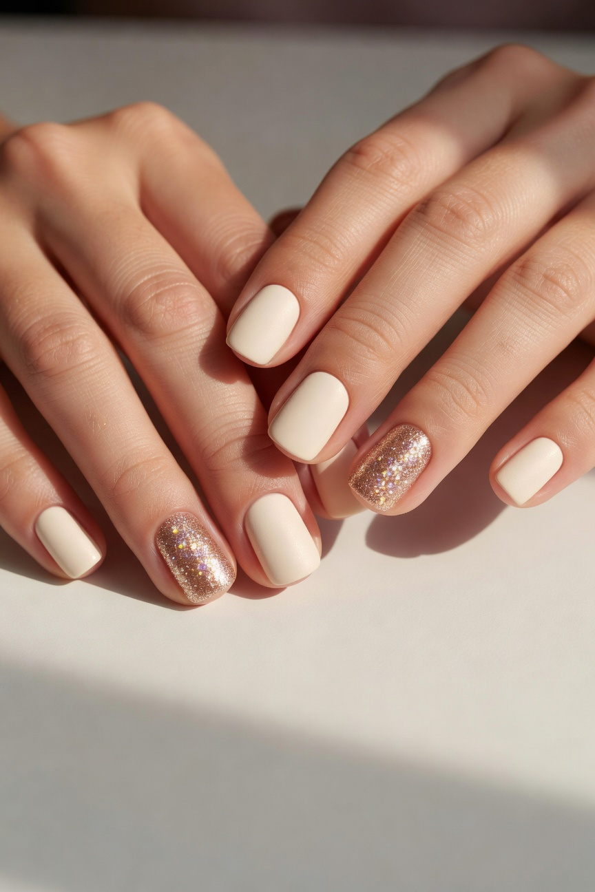 Glitter Accent Nails