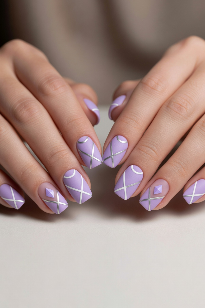 Lavender Geometric Shapes