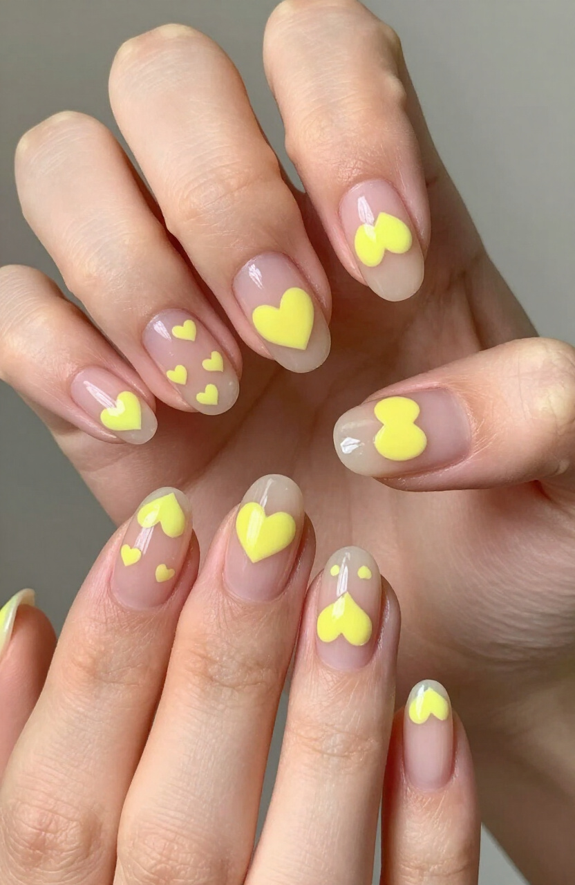 Lemon Yellow Hearts