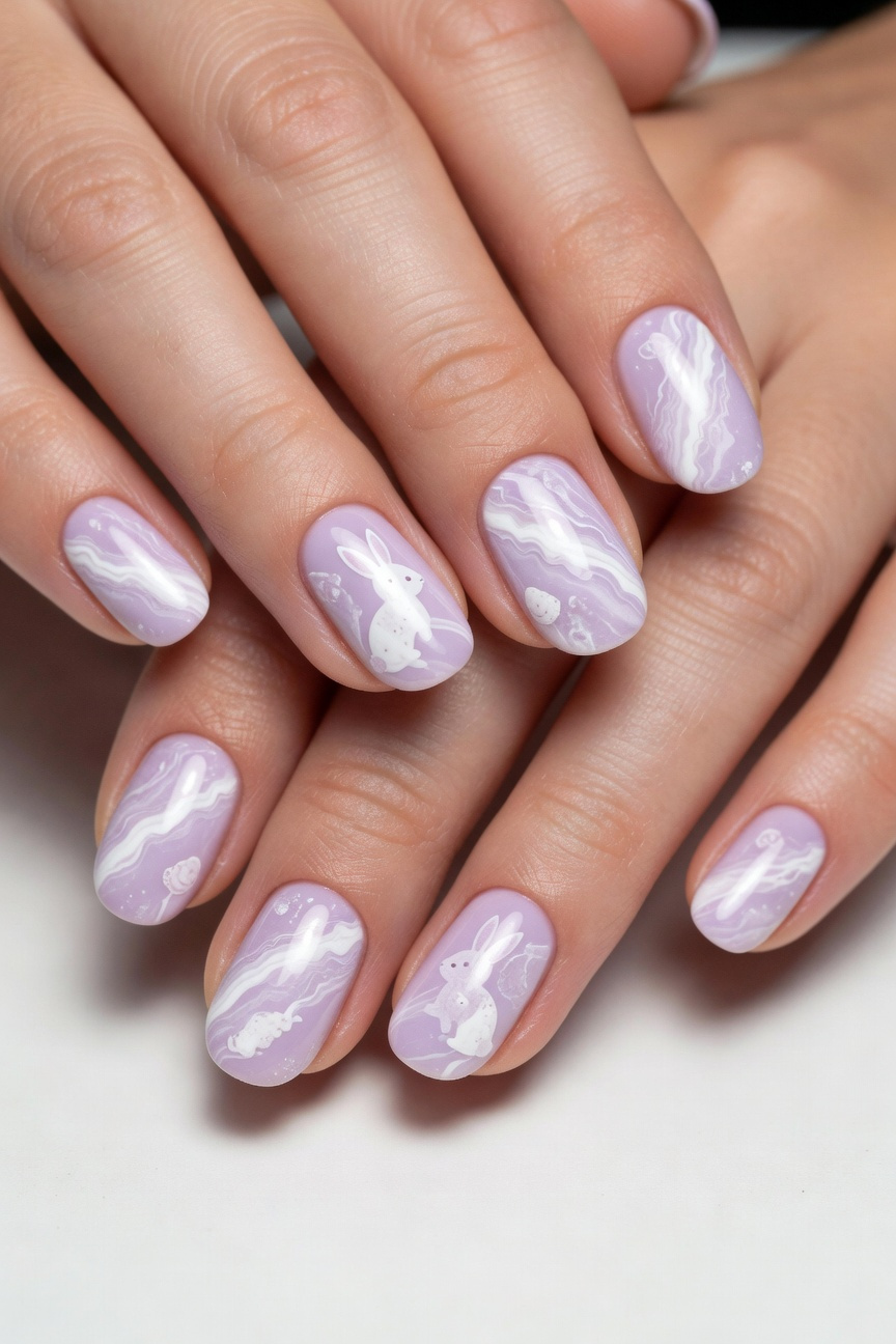 Lilac Marble Effect
