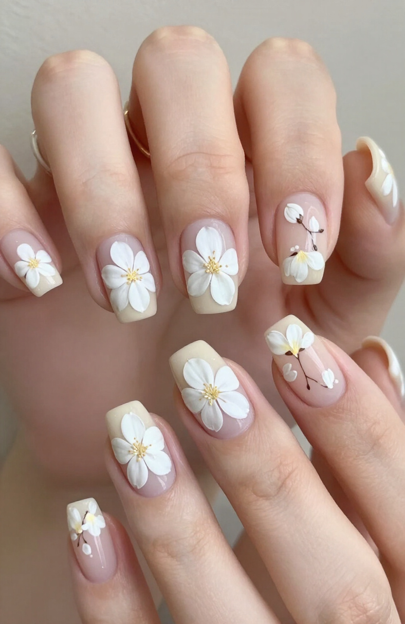 Magnolia White Blooms