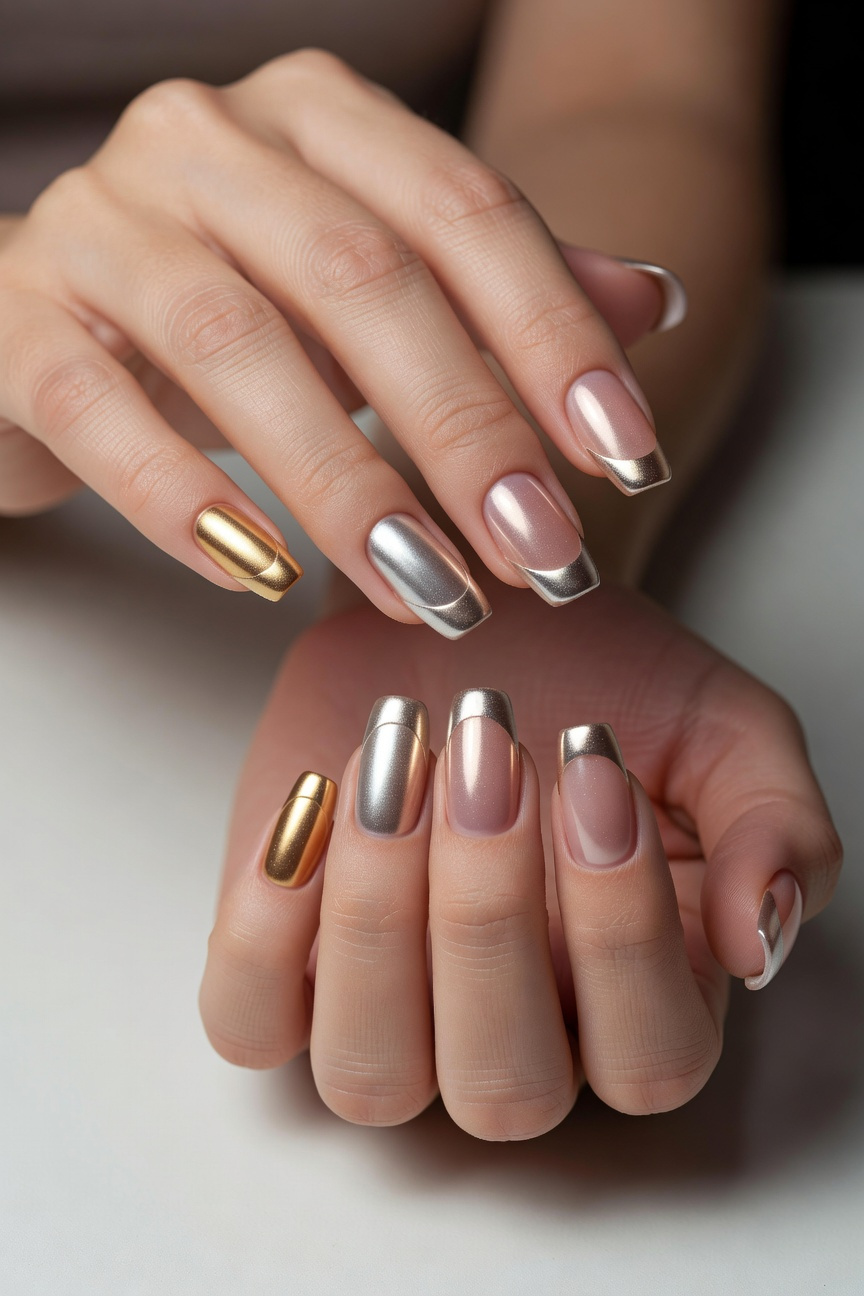 Metallic French Tips
