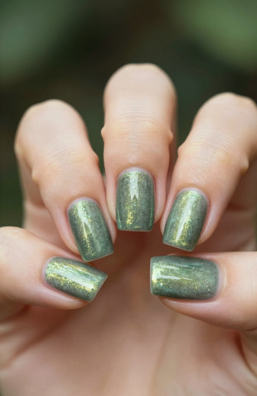 Moss Green Glitter