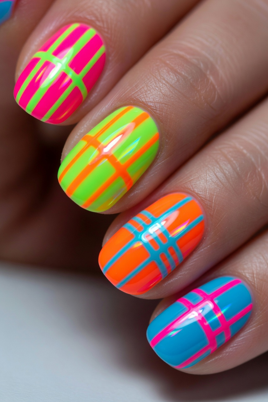 Neon Rainbow Stripes