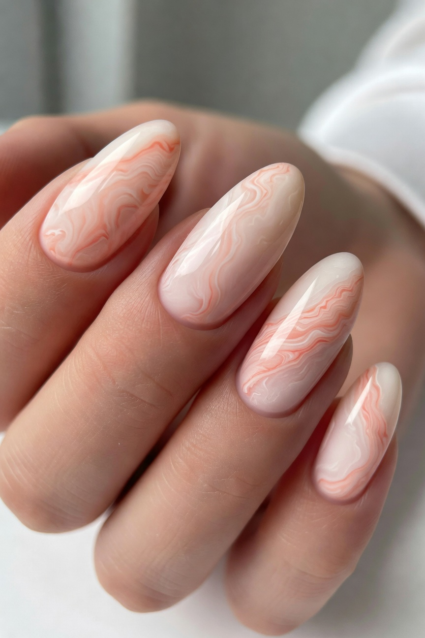 Peach Marble Swirls