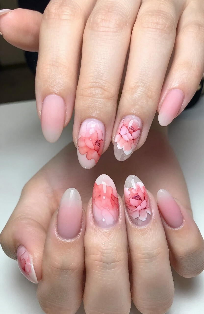 Peony Watercolor Style