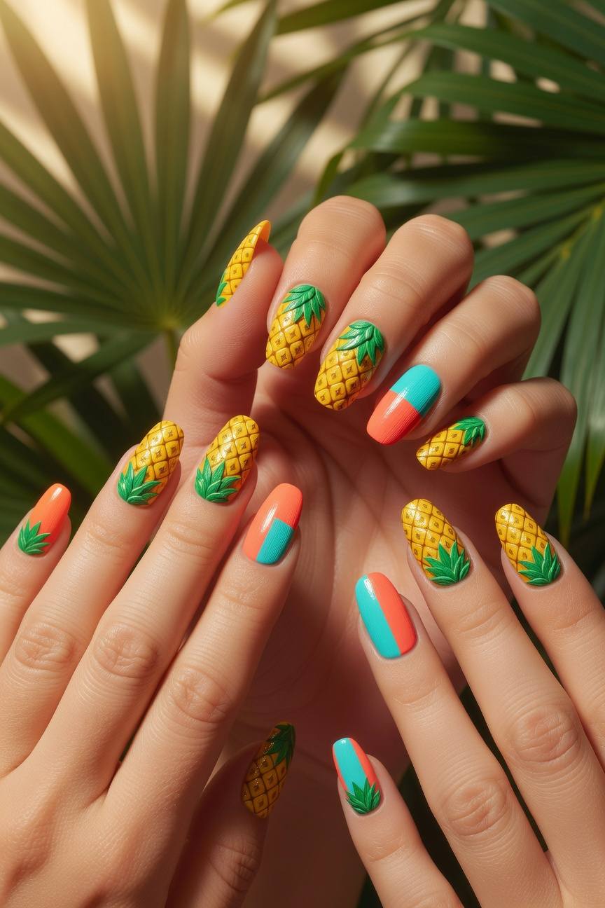 Pineapple Nail Design