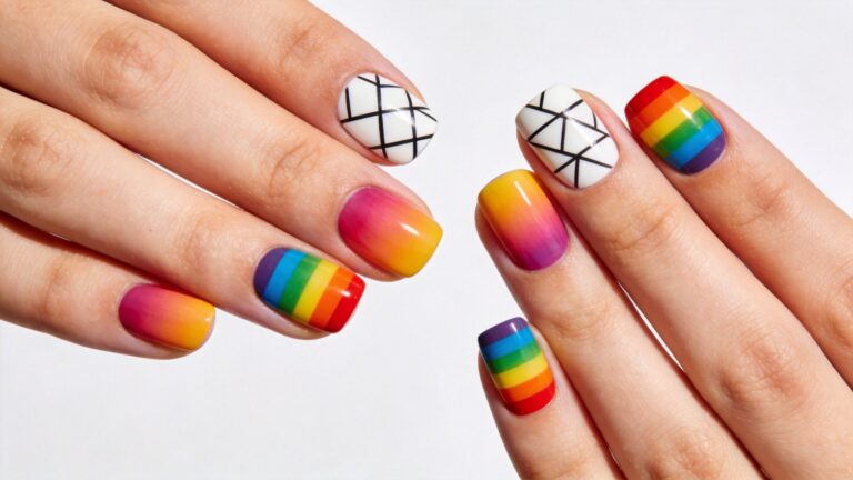 Pride Nail Ideas Bursting with Rainbow Color