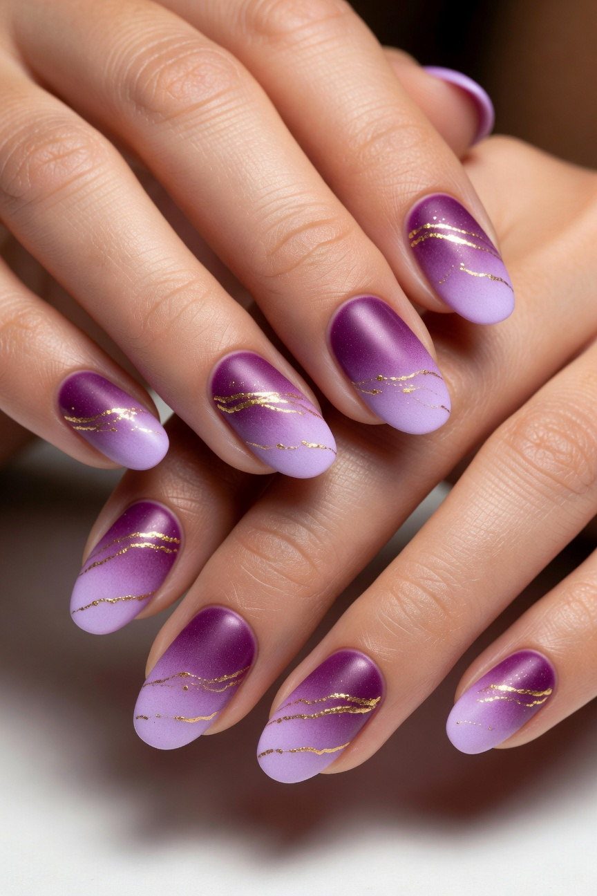 Purple Gradient Nails