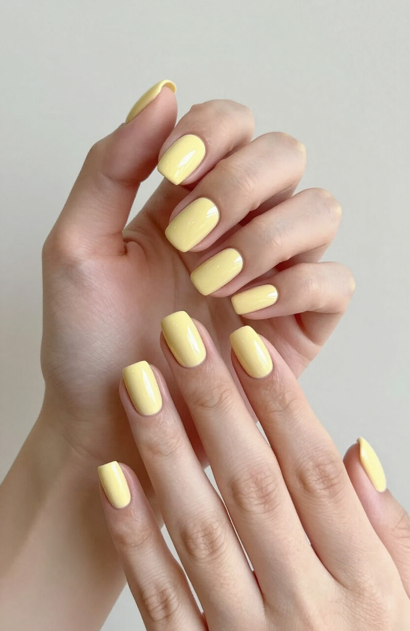 Soft Yellow Nails