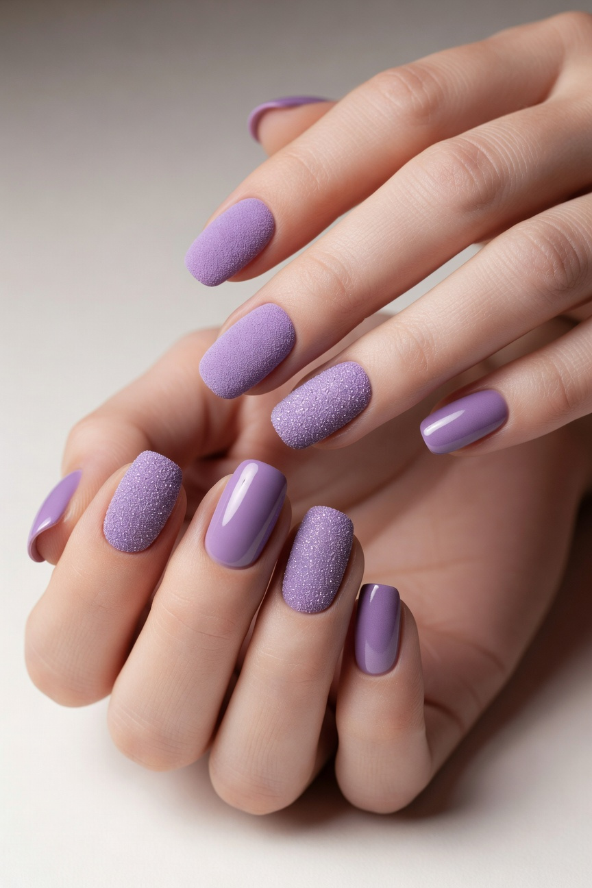 Textured Lavender Nails