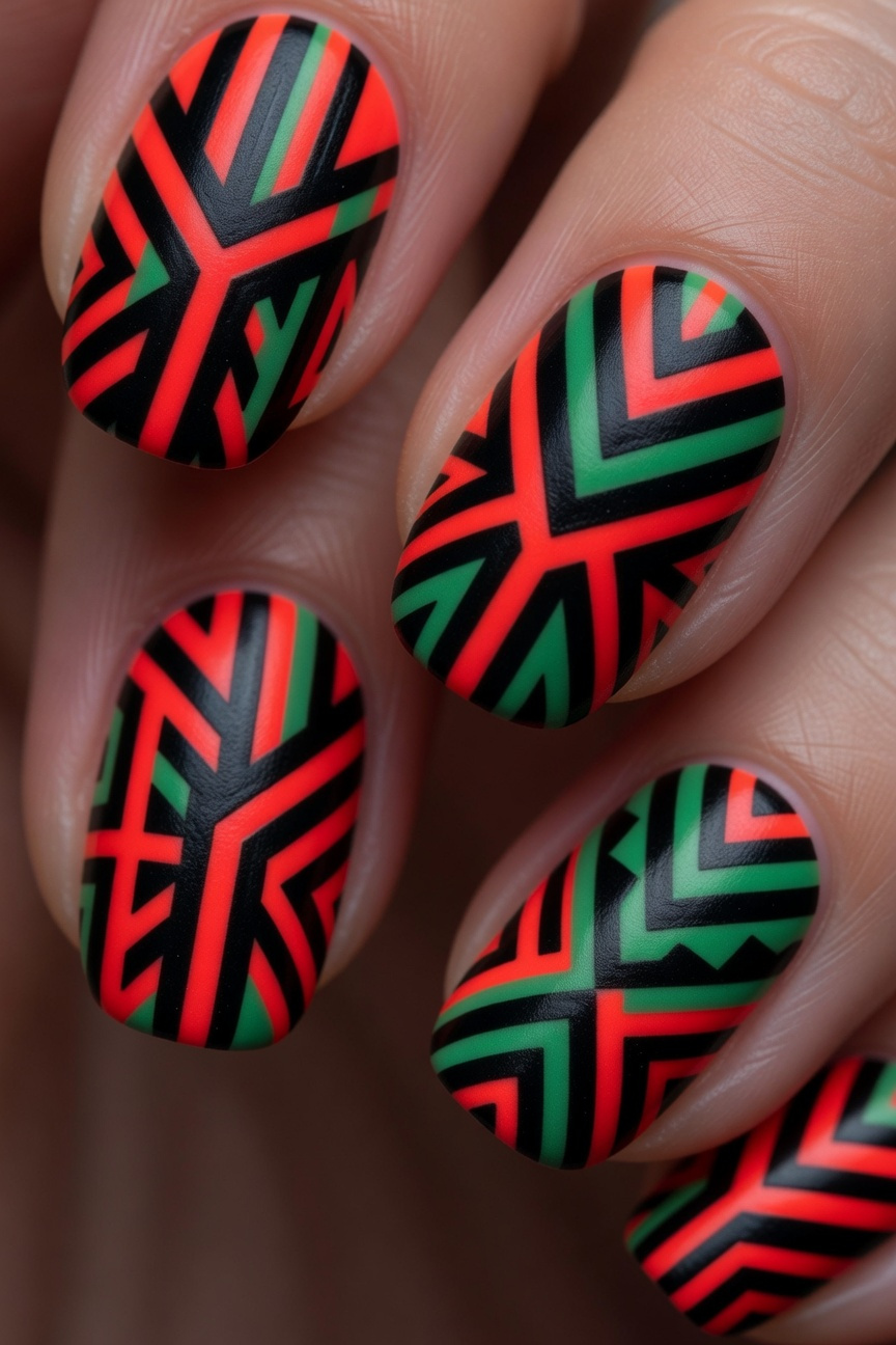 Tribal Print Nails
