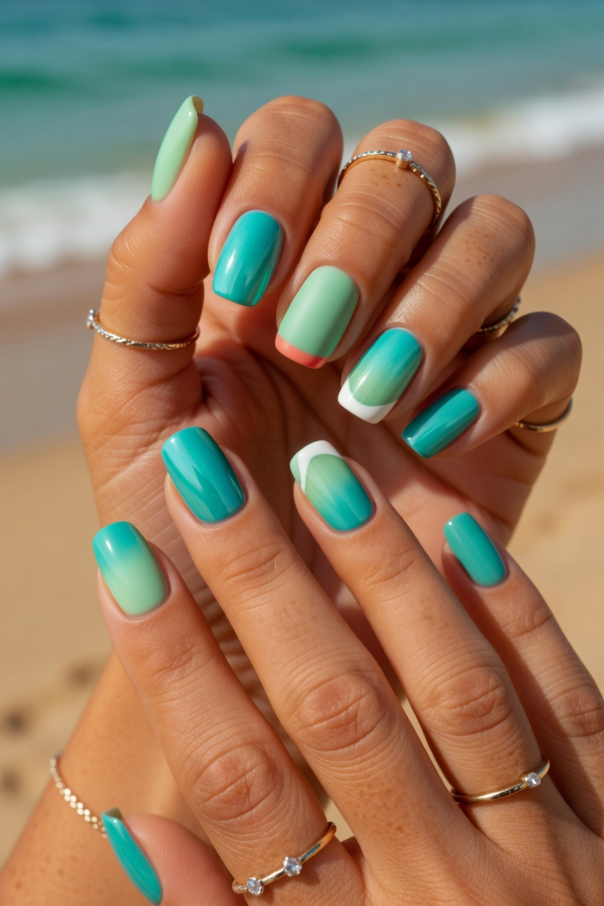 Turquoise Polish Looks