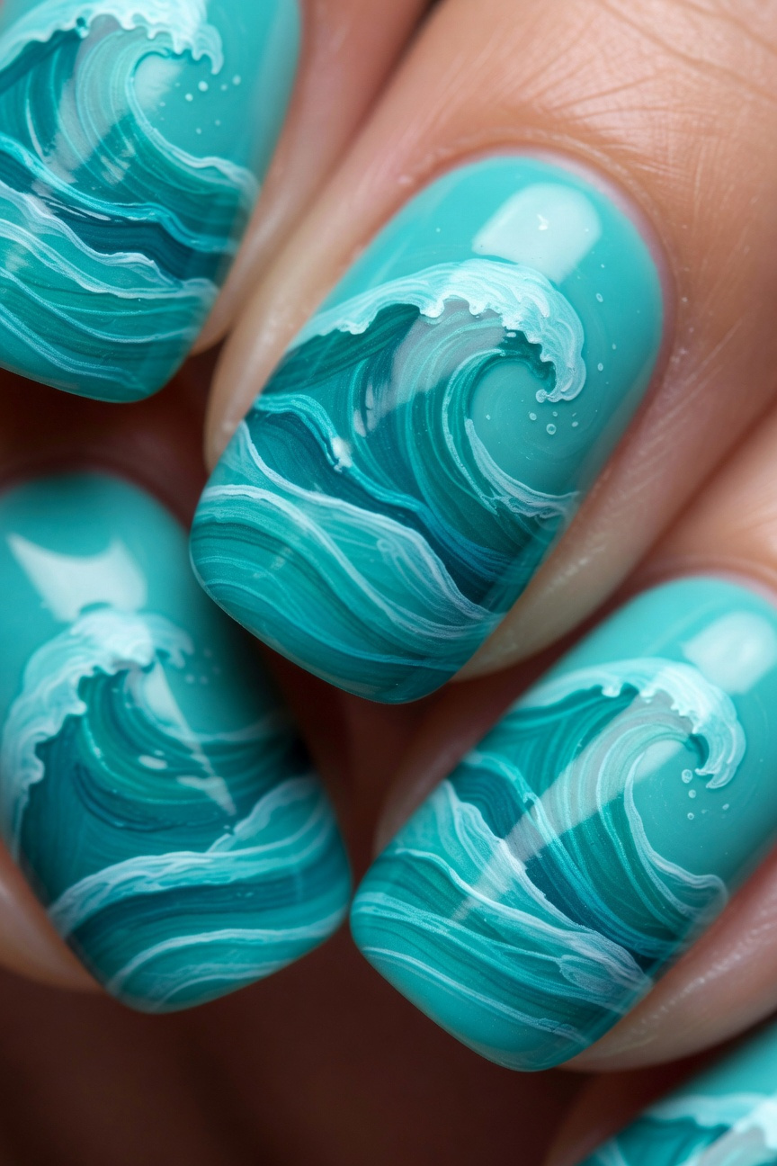 Turquoise Wave Pattern