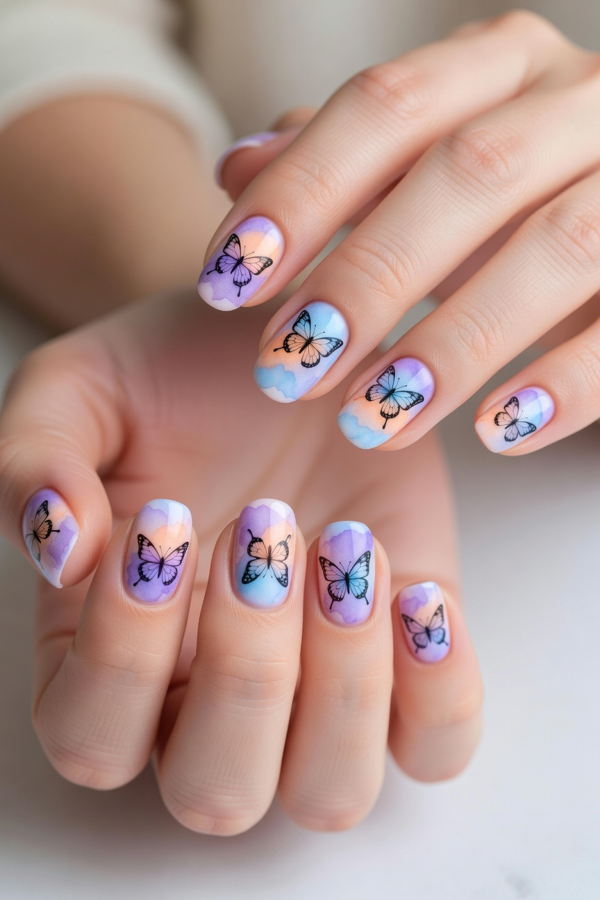 Watercolor Butterfly Style