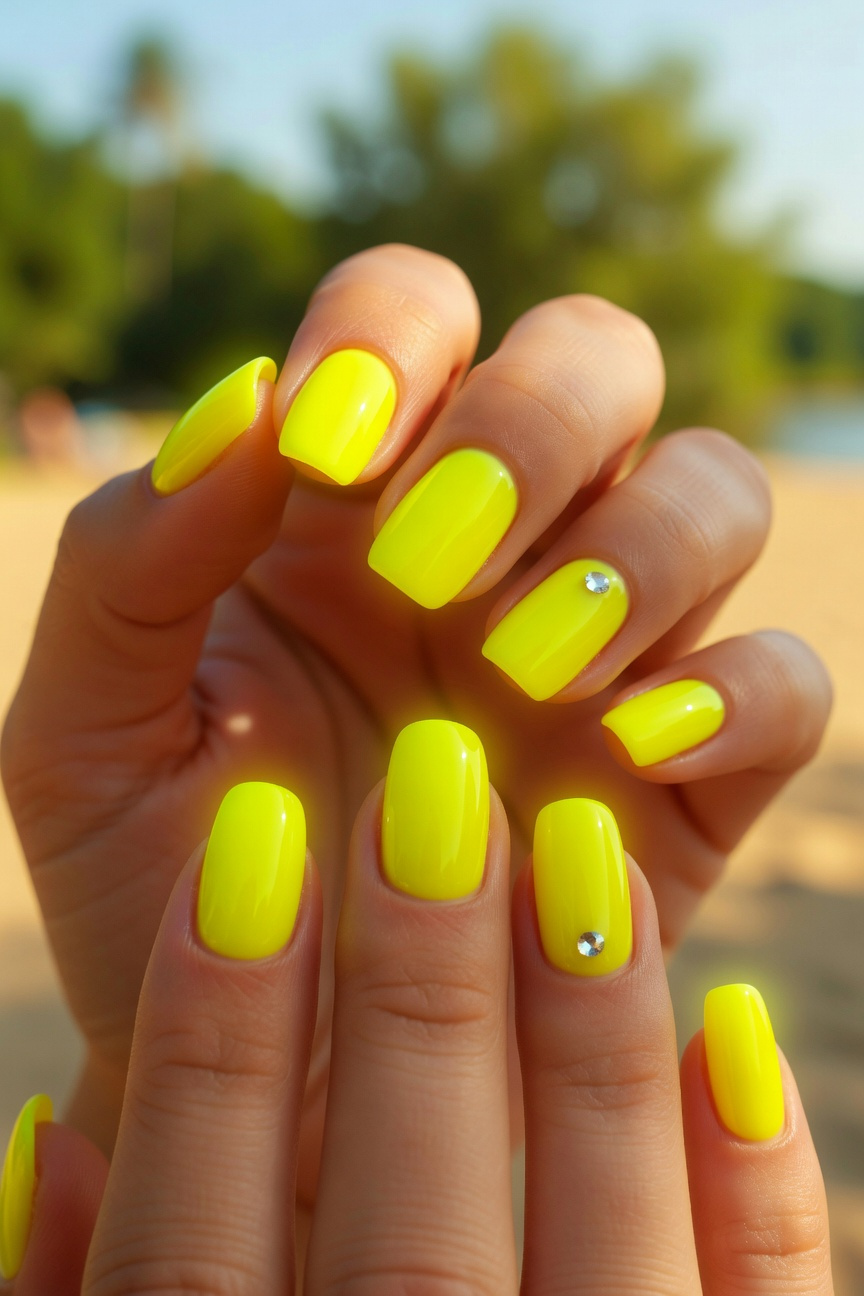 Yellow Highlight Nails