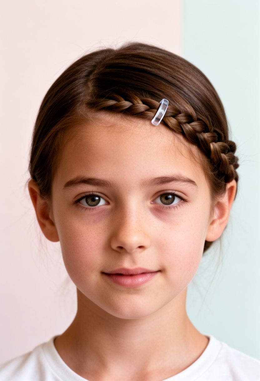 Braided Bangs Into Side Part