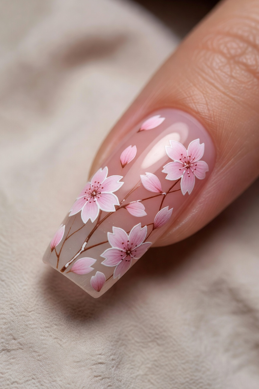 Cherry Blossom Negative Space Design