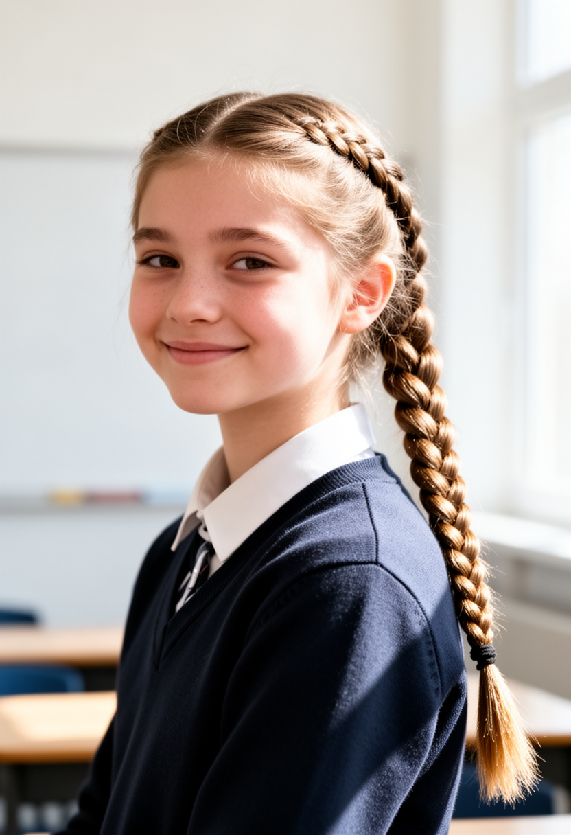 Classic French Braids for School