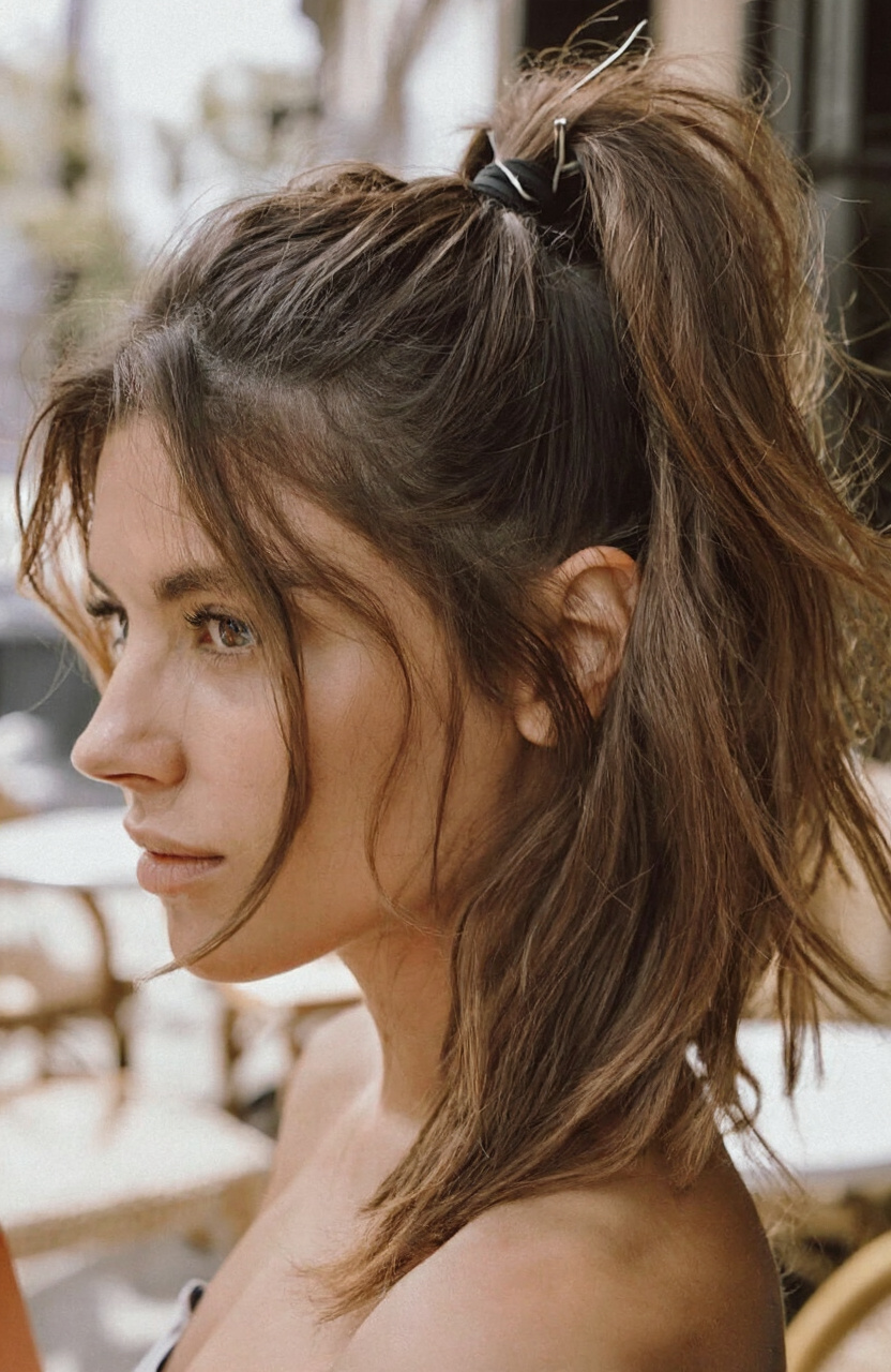Effortless Messy Ponytail Look