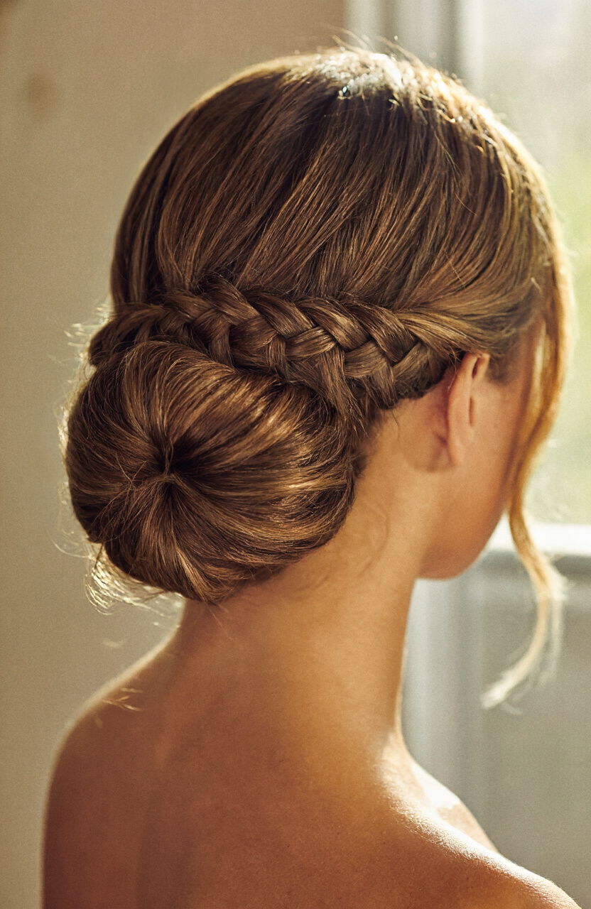 French Braid Into Updo