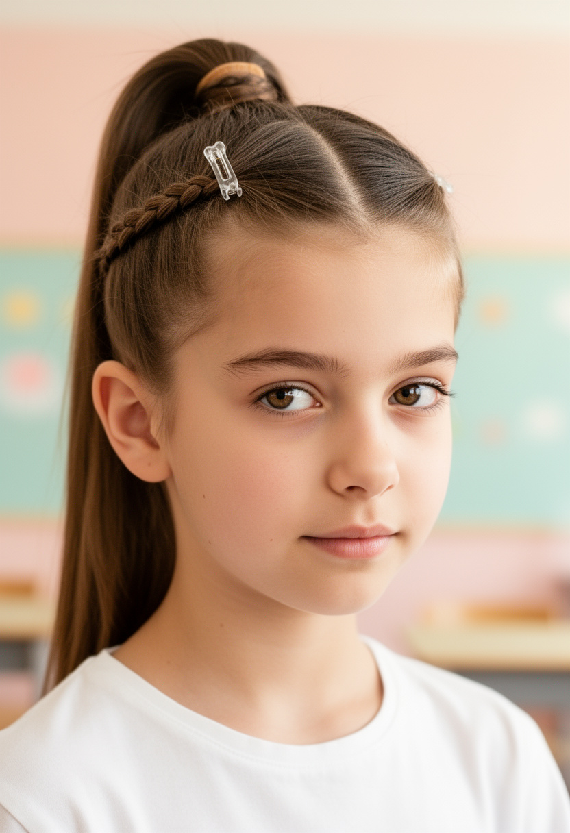 Half-Up Rope Braid Ponytail