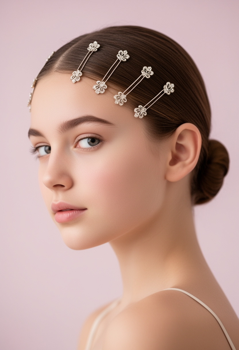 Low Chignon With Hairpin Crown