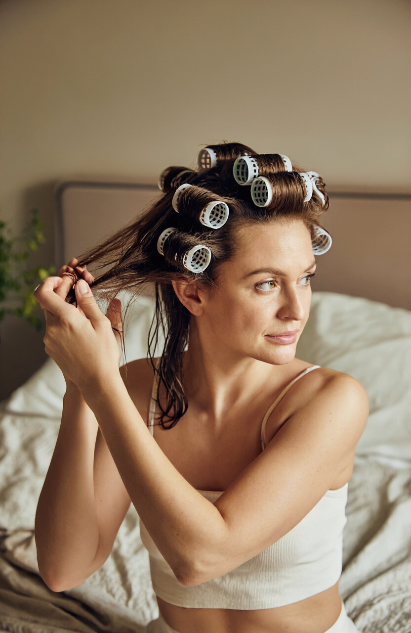 Overnight Heatless Curl Method