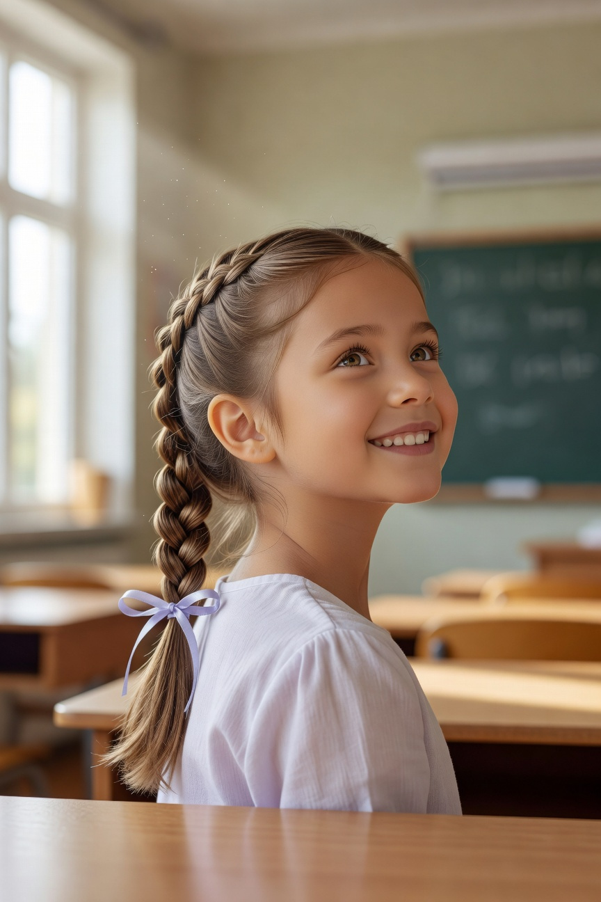 Ribbon-Threaded French Braid