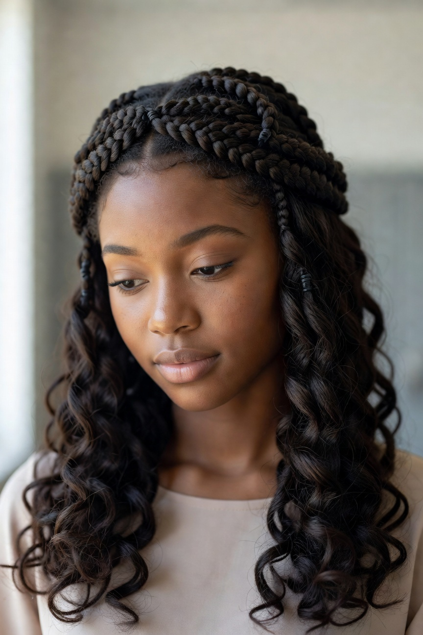 Half-Up Rope Braid Crown