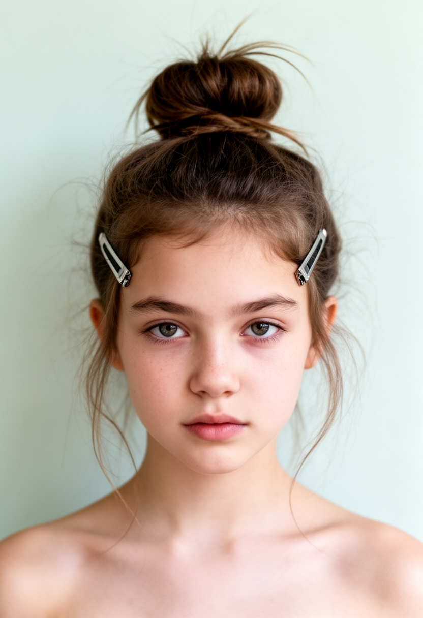 Messy Bun With Side Clips